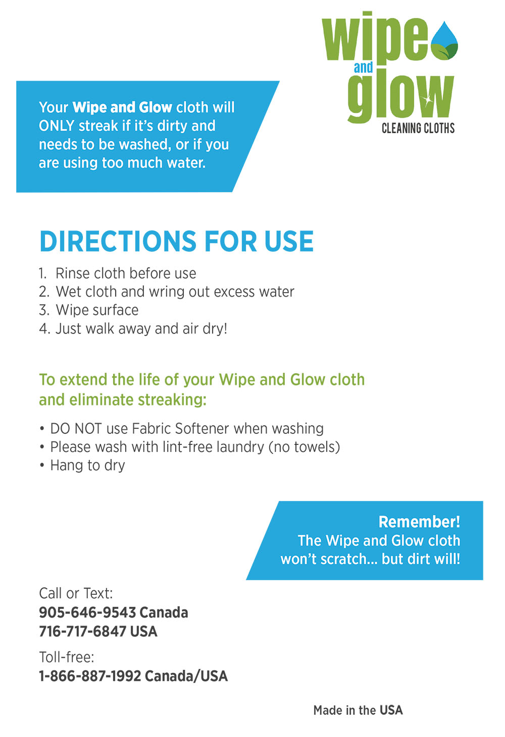 Wipe and Glow Cleaning Cloths