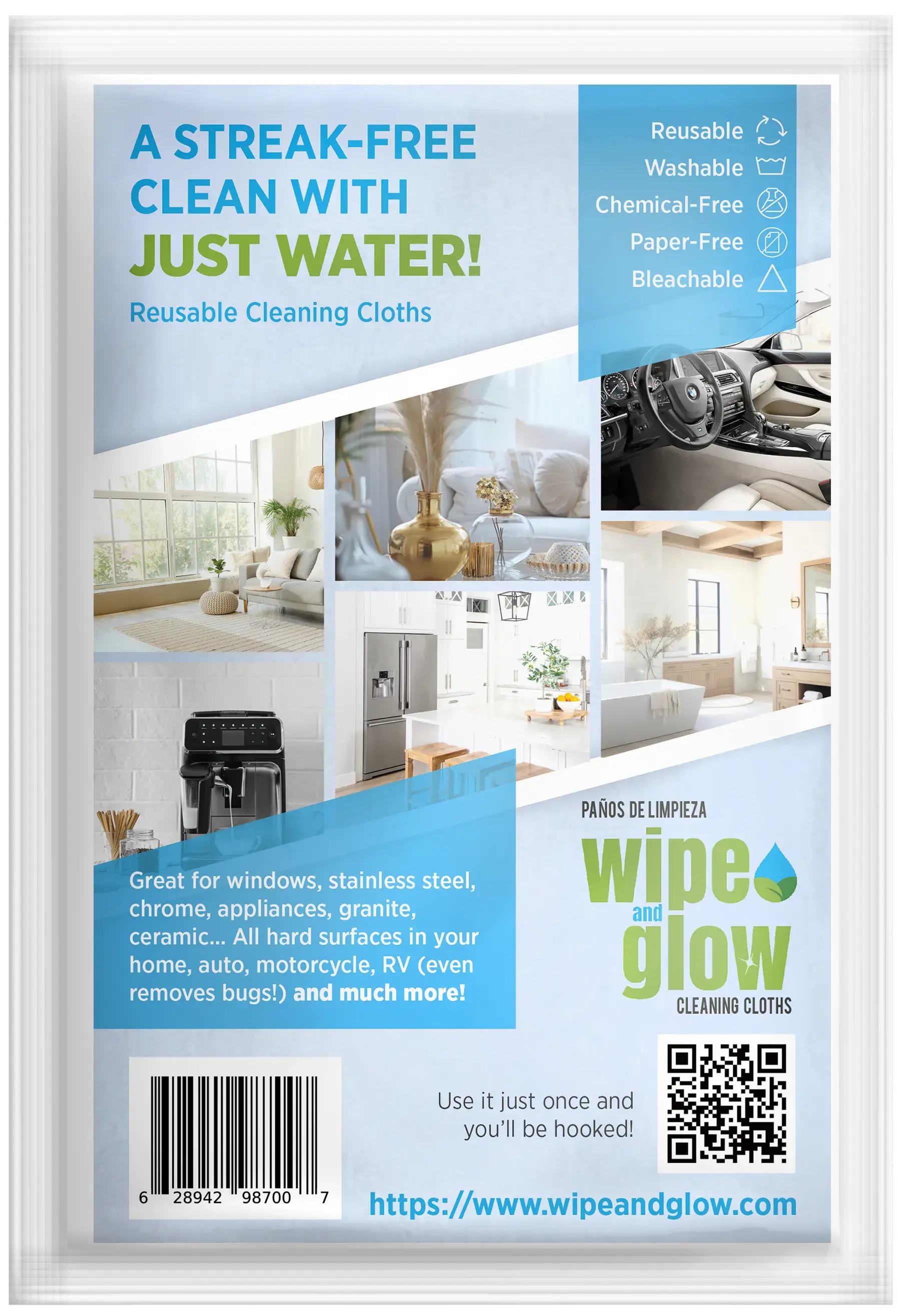 Wipe and Glow Cleaning Cloths