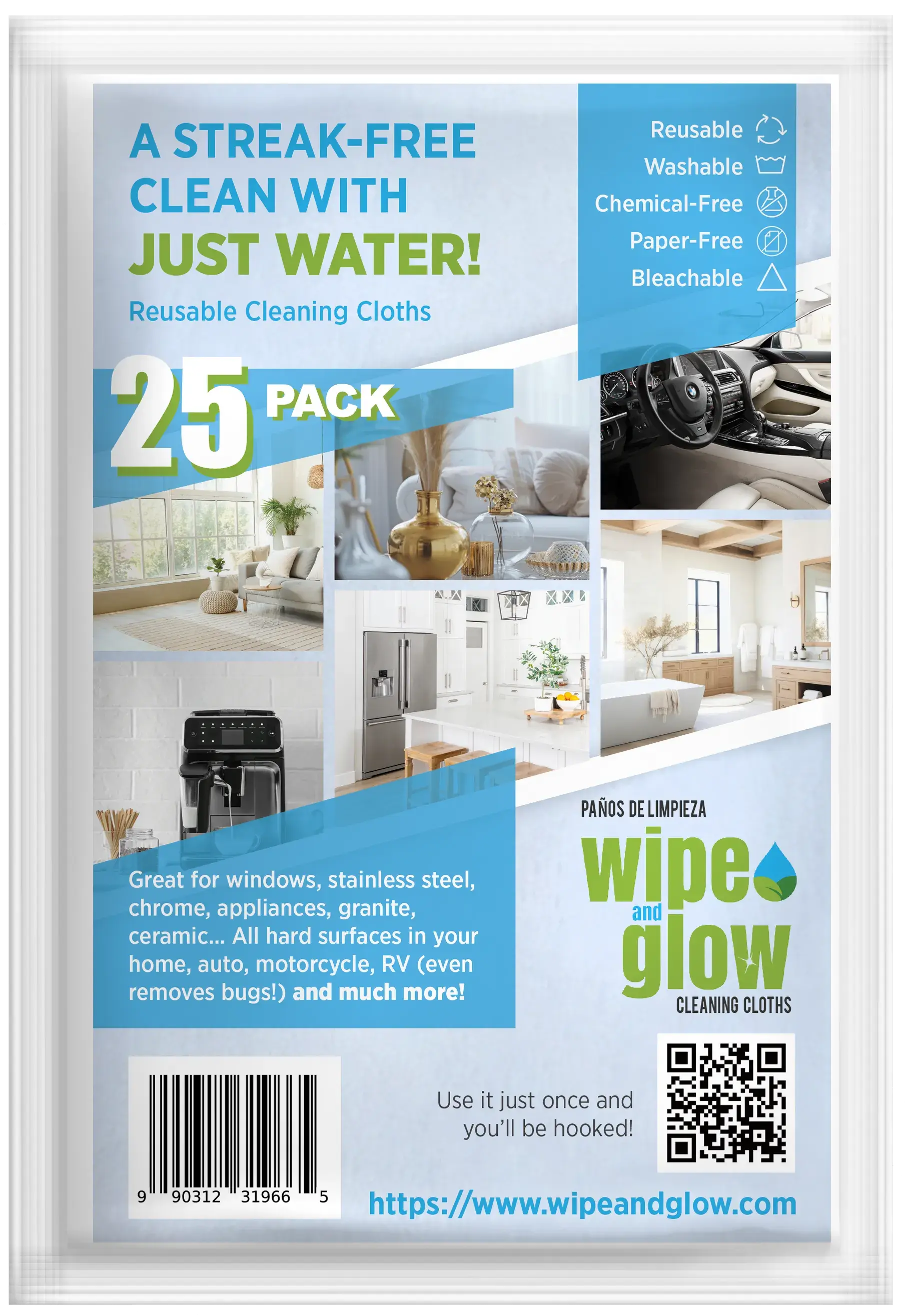 Wipe and Glow Cleaning Cloths
