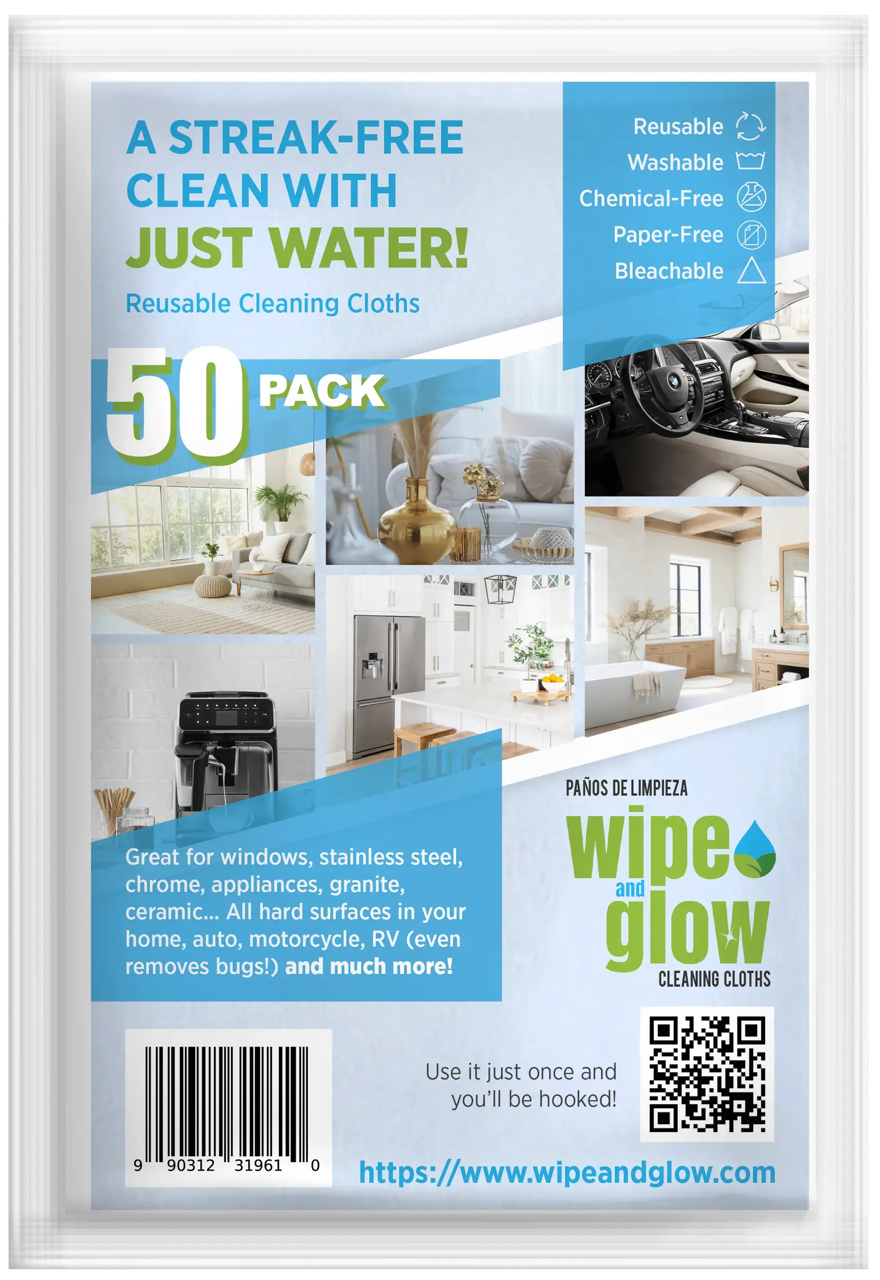 Wipe and Glow Cleaning Cloths